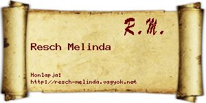 Resch Melinda névjegykártya